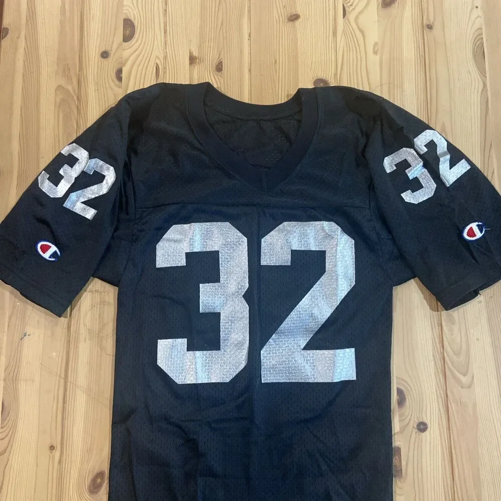 Vintage Champion Football Jersey Mens S Black Mesh Nylon Made USA - Picture 3 of 7